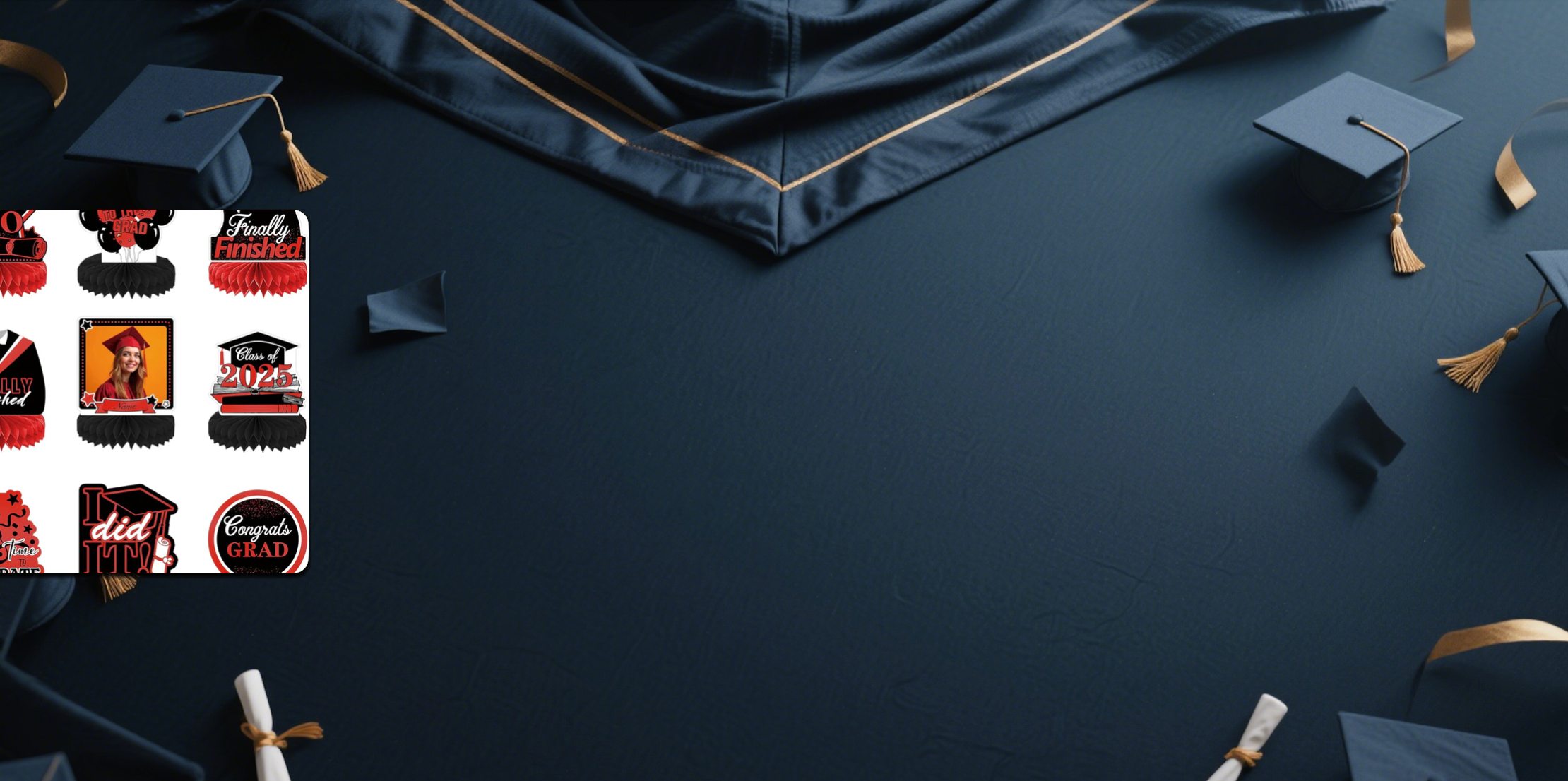 【UUBAO】Customizable Photo and Name Graduation Honeycomb Decorations for Class of 2025: The Perfect Party Accent