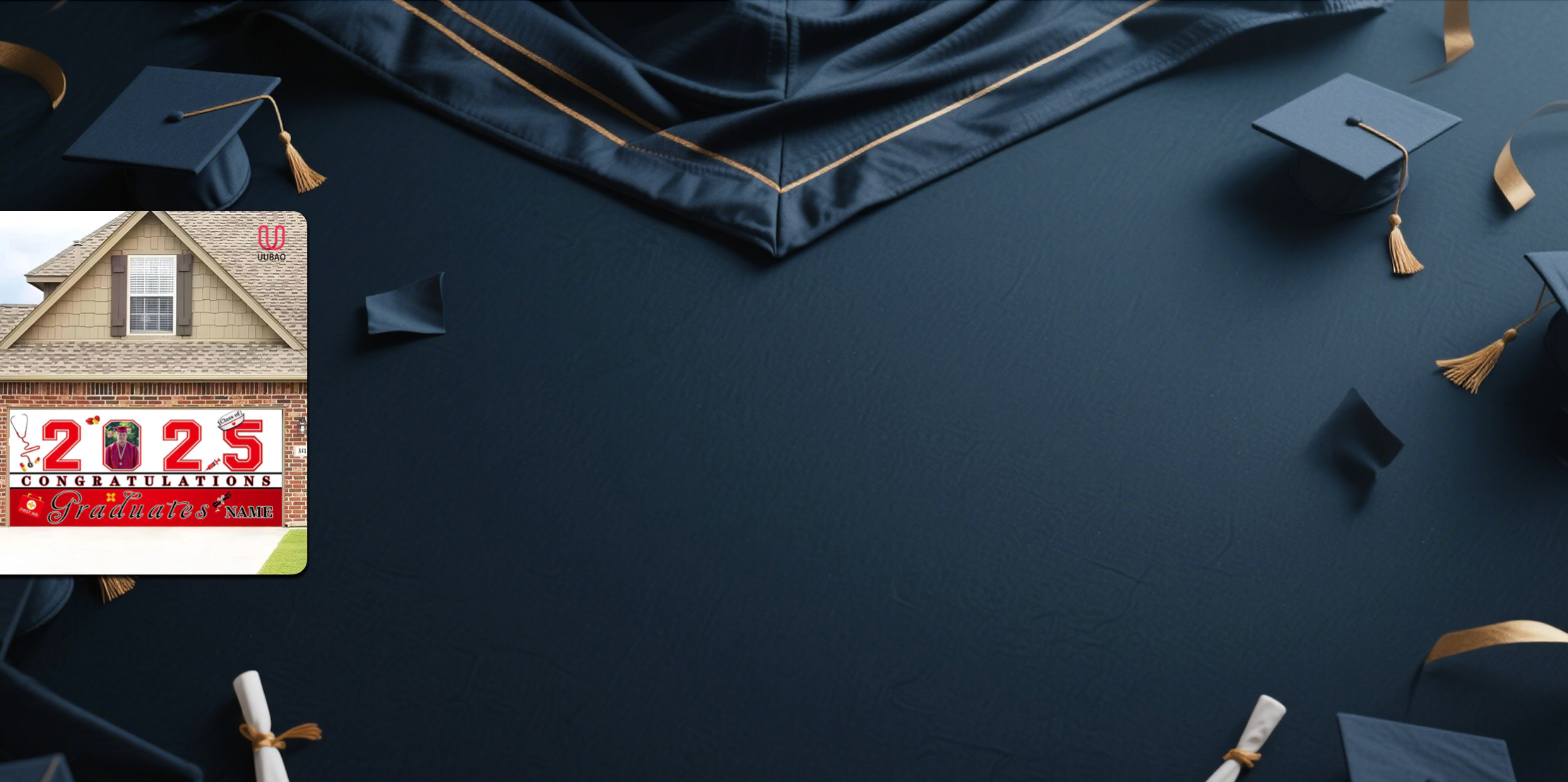 【UUBAO】2025 Graduation Banner: Customize with Photos and Names for an Unforgettable Celebration