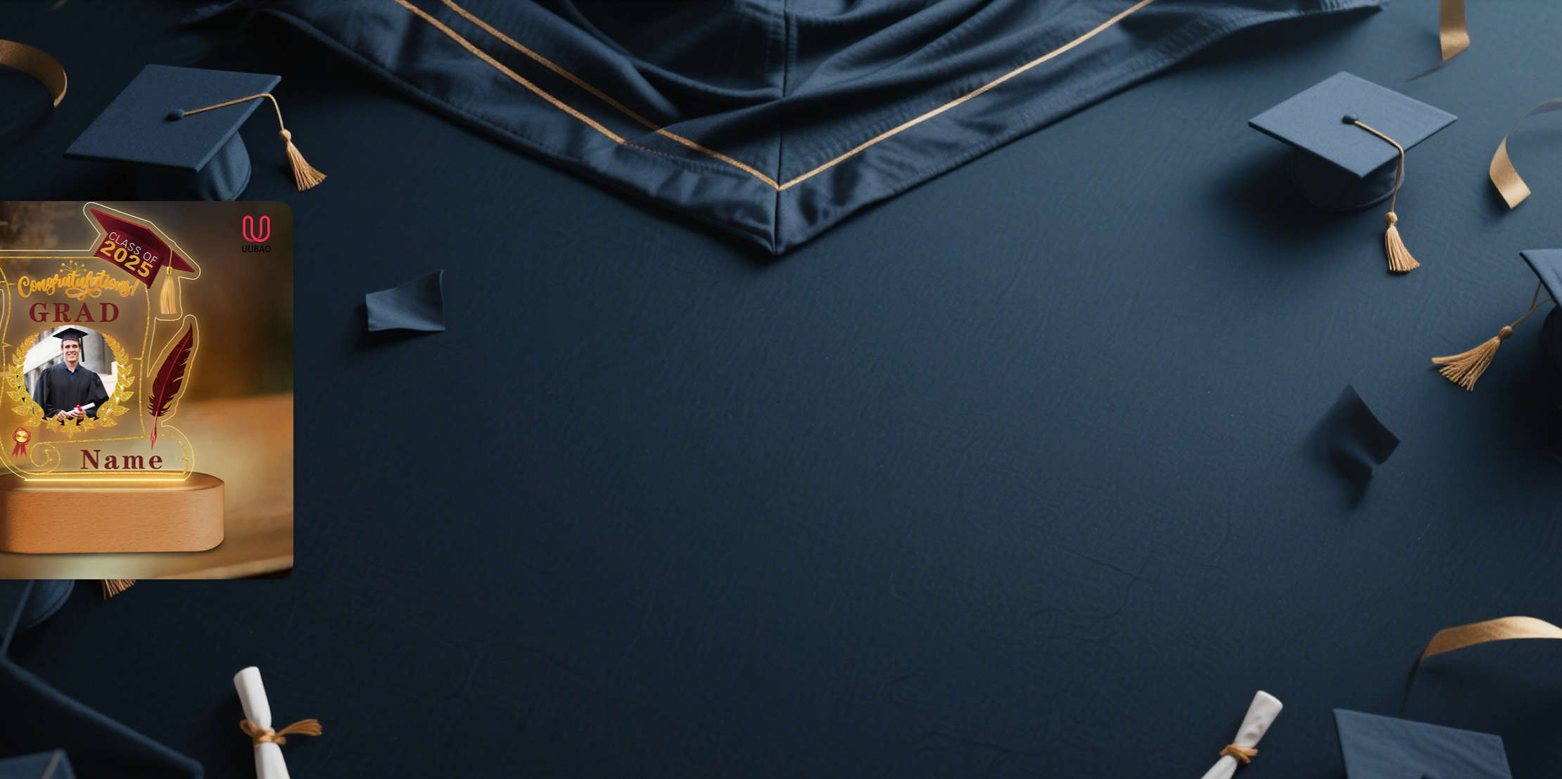 【UUBAO】Customizable Photo & Name 2025 Graduation Neon Night Light: A Unique Gift for Every Grad