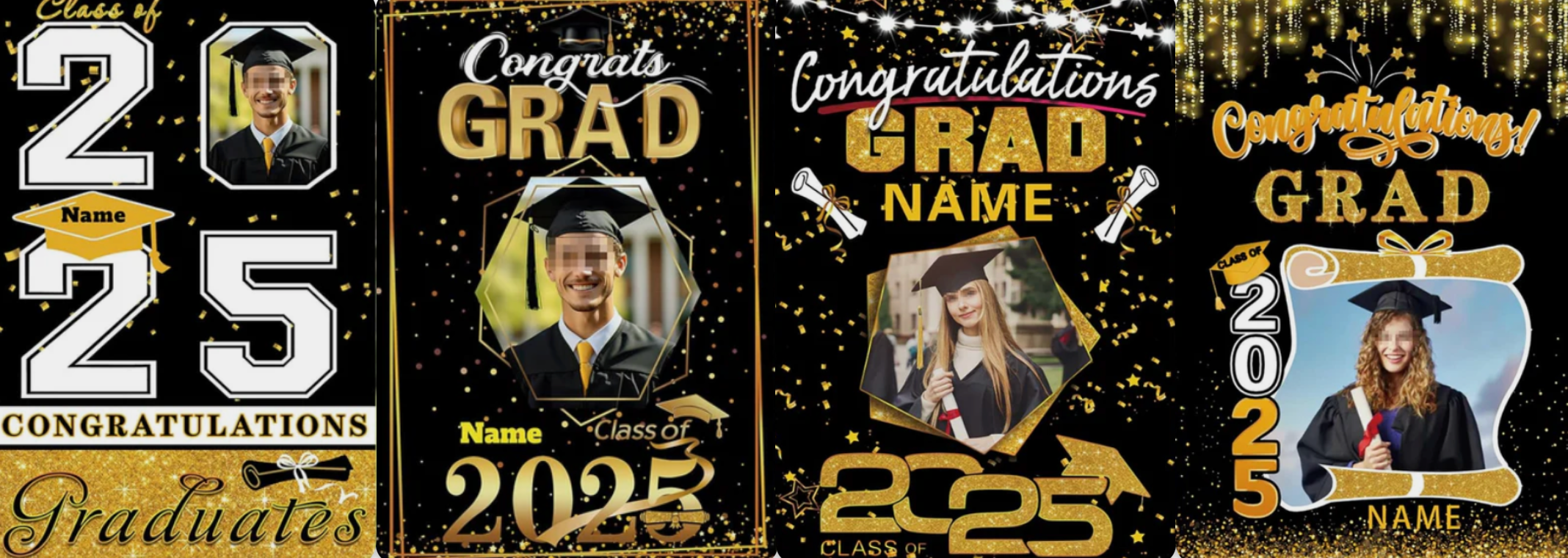 Celebrate 2025 Graduation with Customizable Photo and Name Garden Flags!