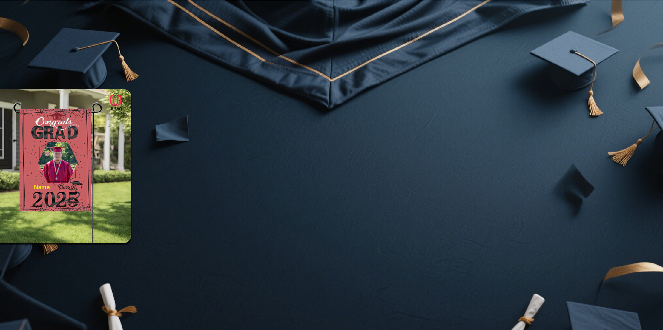 【UUBAO】Customizable Photo & Name Graduation Garden Flag for Class of 2025: A Perfect Graduation Keepsake