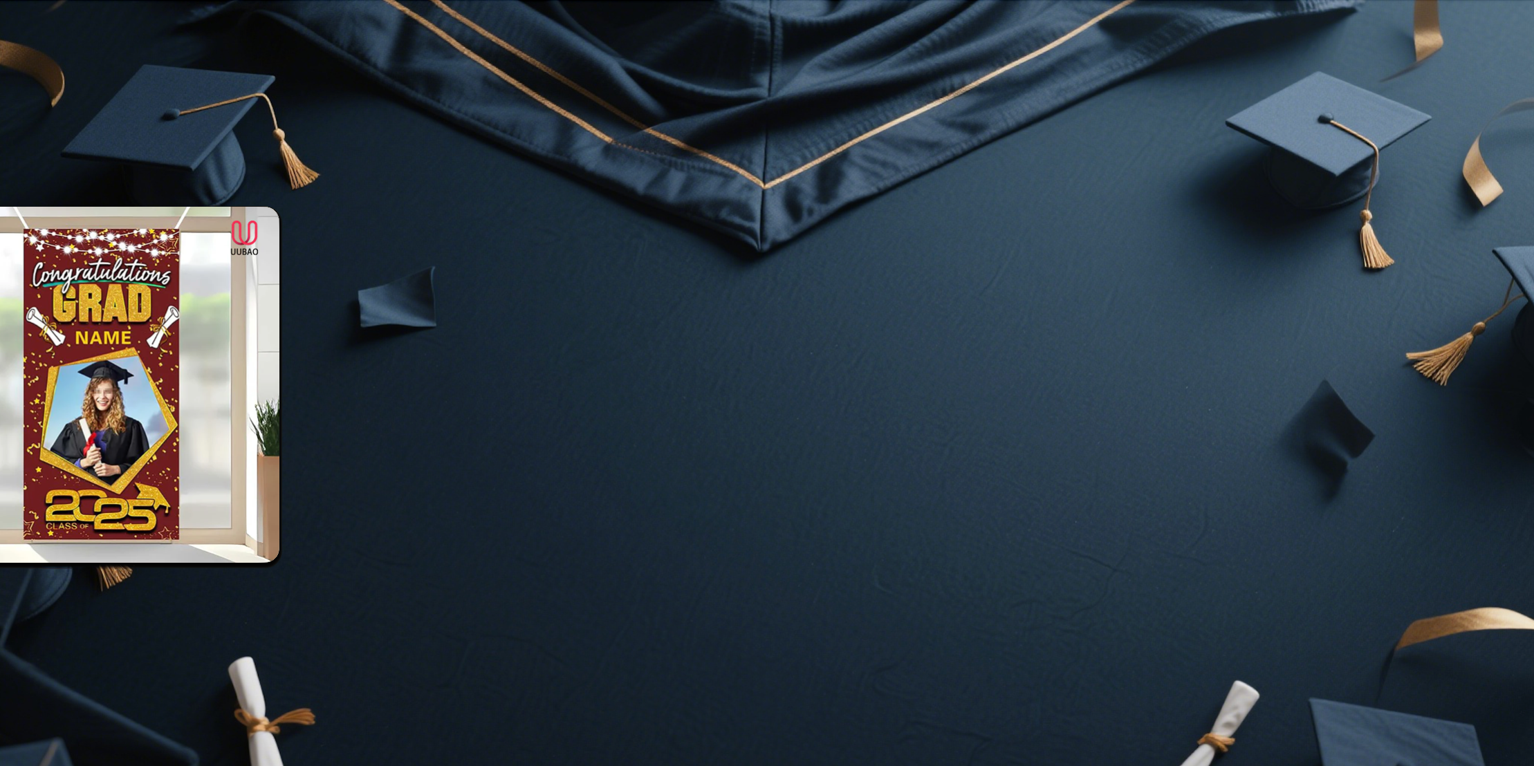 【UUBAO】Customizable Photo and Name Graduation Banners for Class of 2025: A Must-Have for Your Big Day