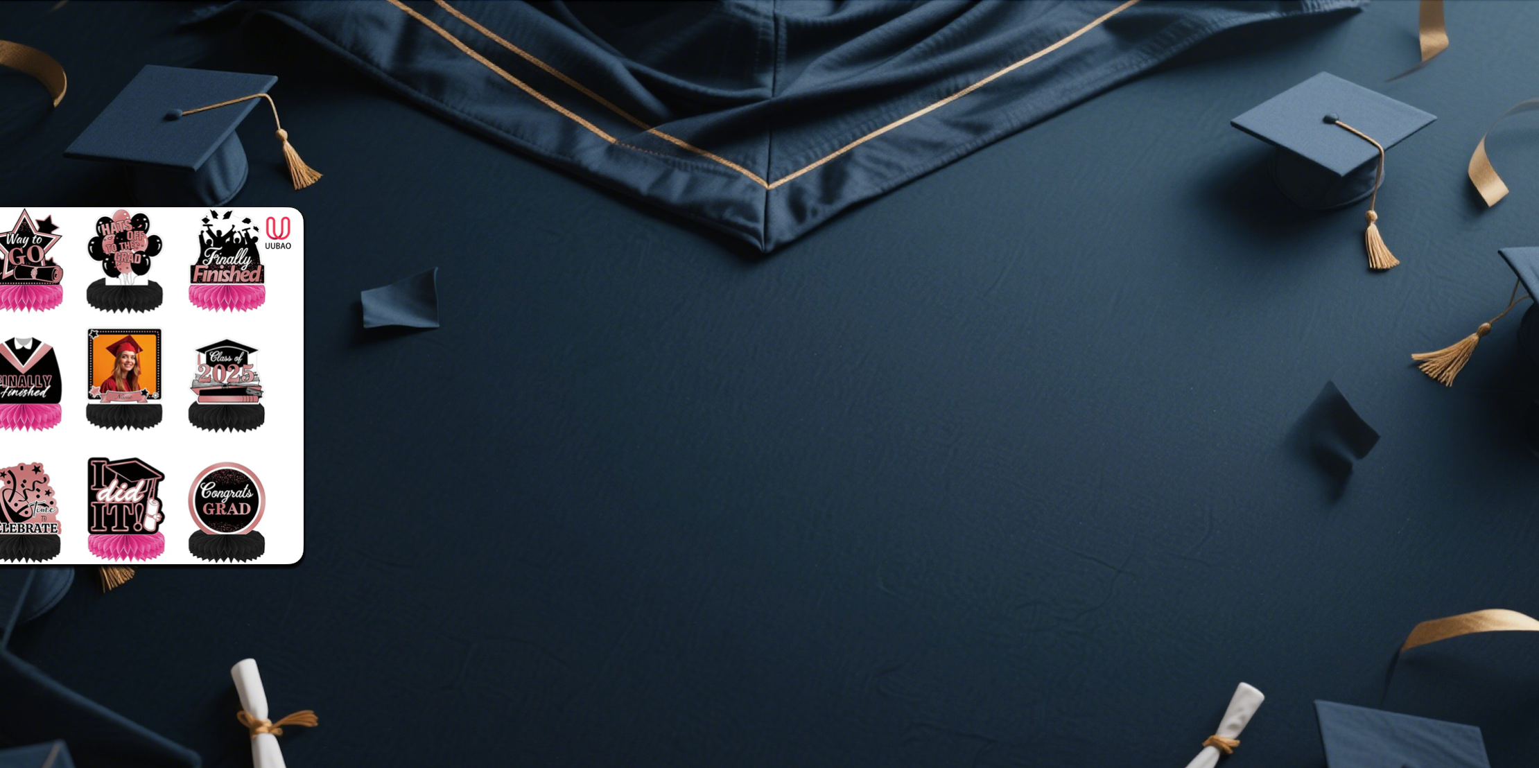 【UUBAO】Customizable 2025 Graduation Honeycomb Centerpieces: Add a Personal Touch to Your Celebration