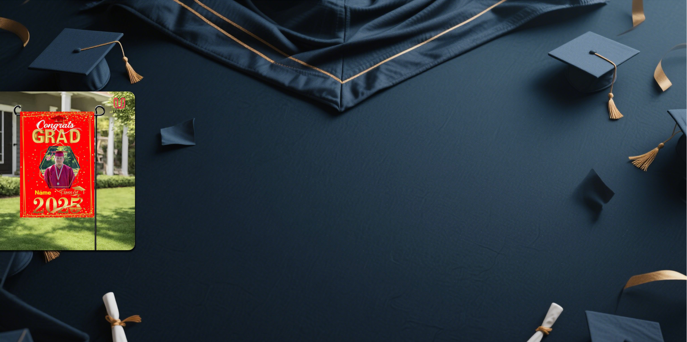 【UUBAO】Customizable Photo and Name 2025 Graduation Garden Flag: A Perfect Celebration Keepsake