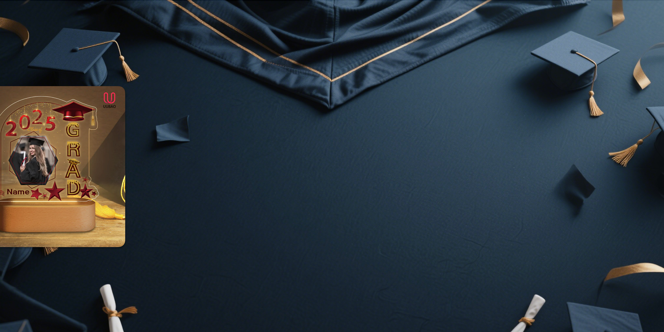 【UUBAO】Personalized 2025 Graduation Night Light: Customizable with Photos and Names