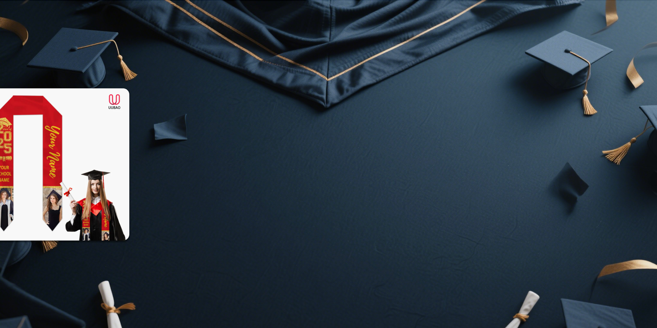 【UUBAO】Personalized Graduation Stole 2025: Customize with Photos and Names!