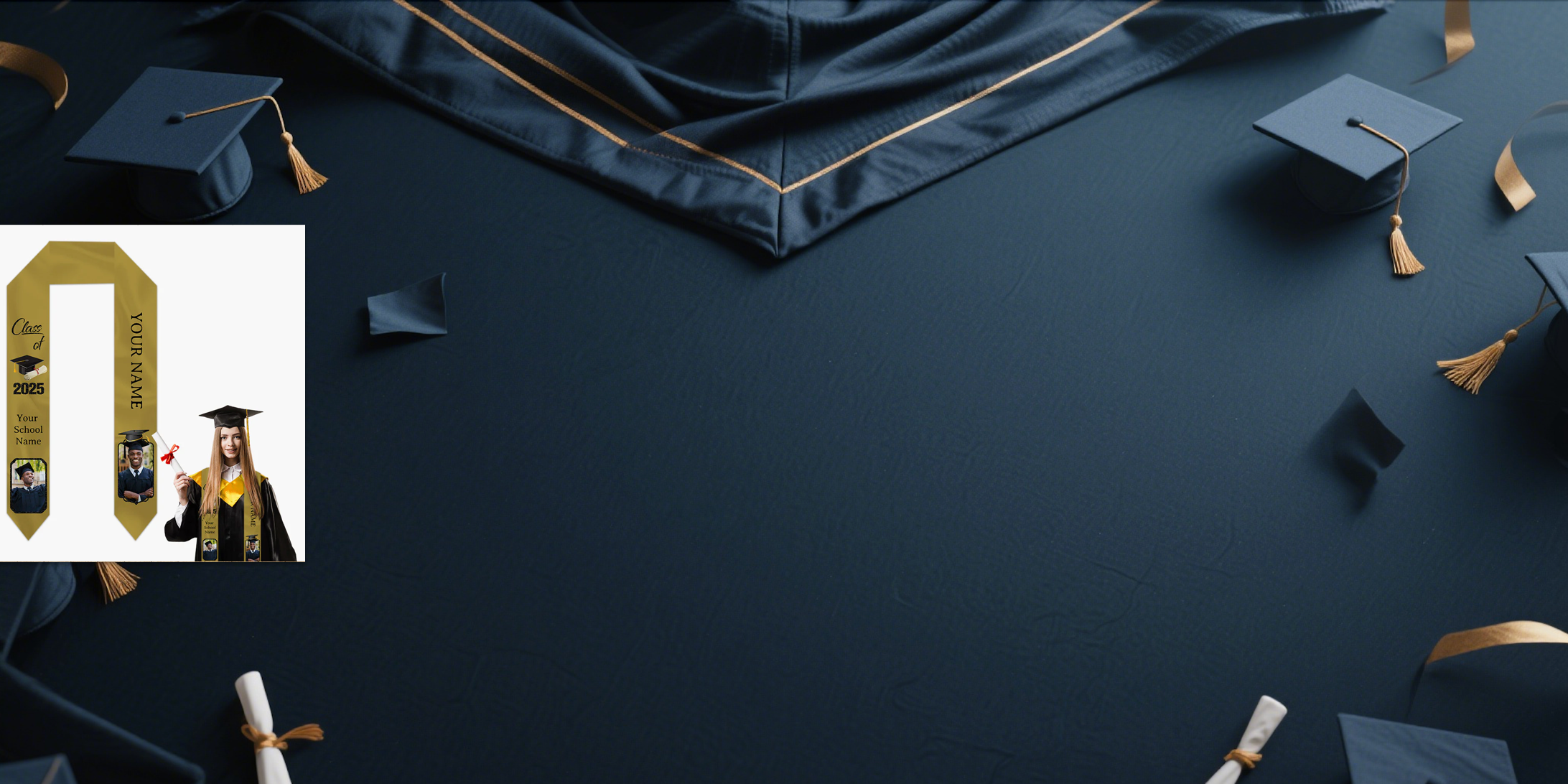 【UUBAO】Customizable Photo & Name Graduation Stole for the Class of 2025: A Unique Commemoration