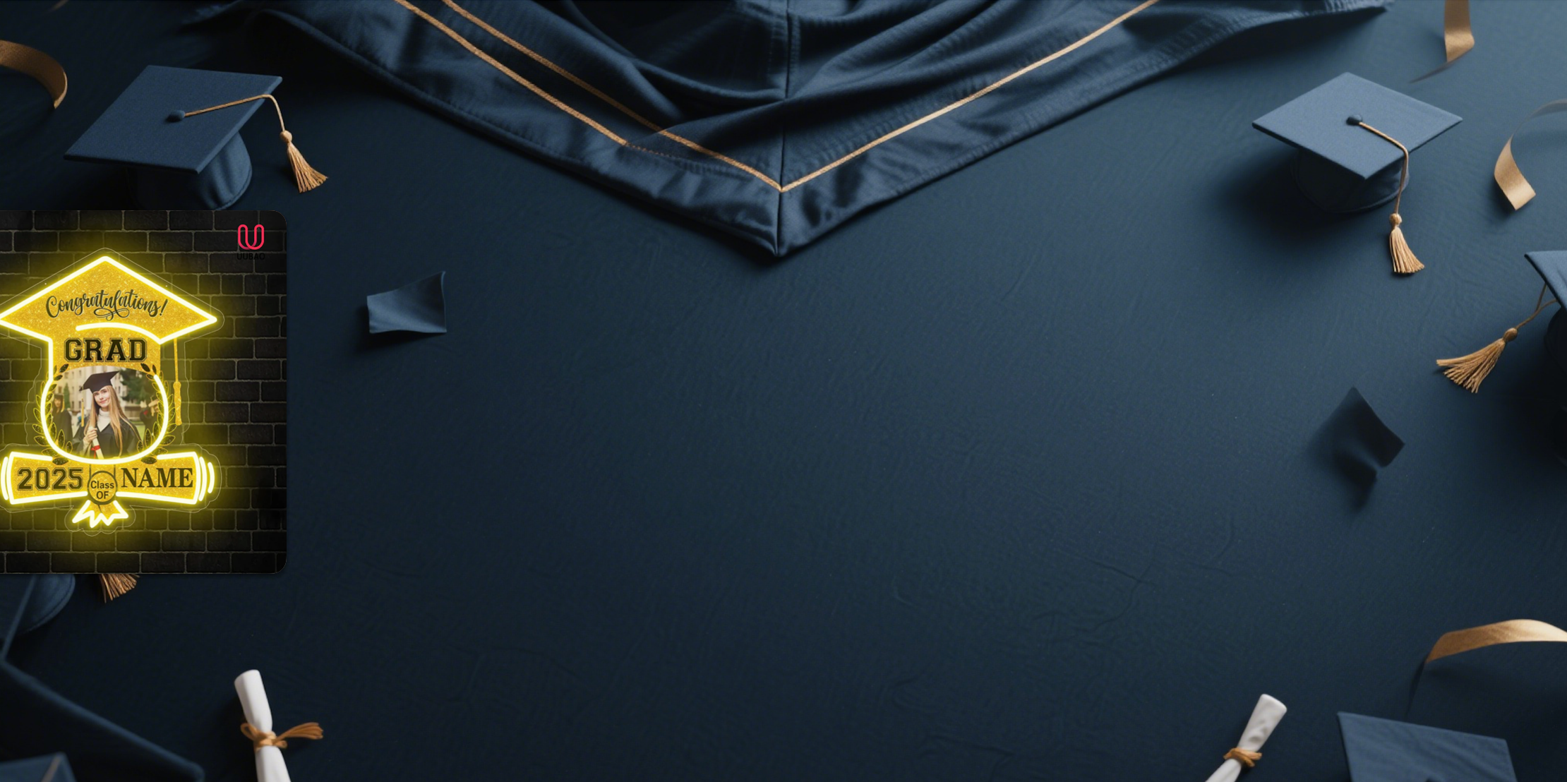 【UUBAO】Customizable Photo & Name 2025 Graduation LED Neon Sign: A Shining Keepsake