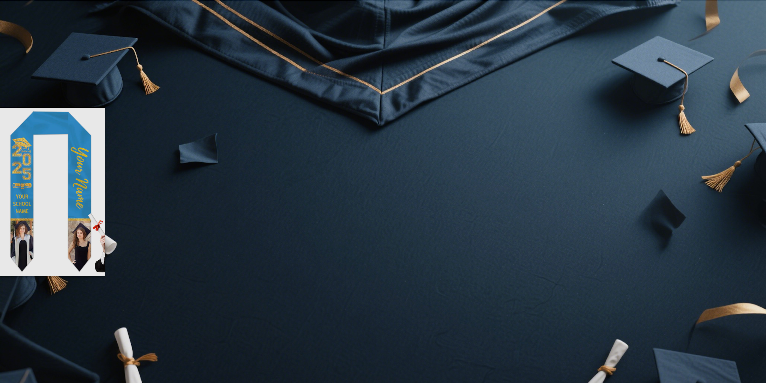 Unleash Your Uniqueness: Customizable Photo and Name Graduation Stole for the Class of 2025