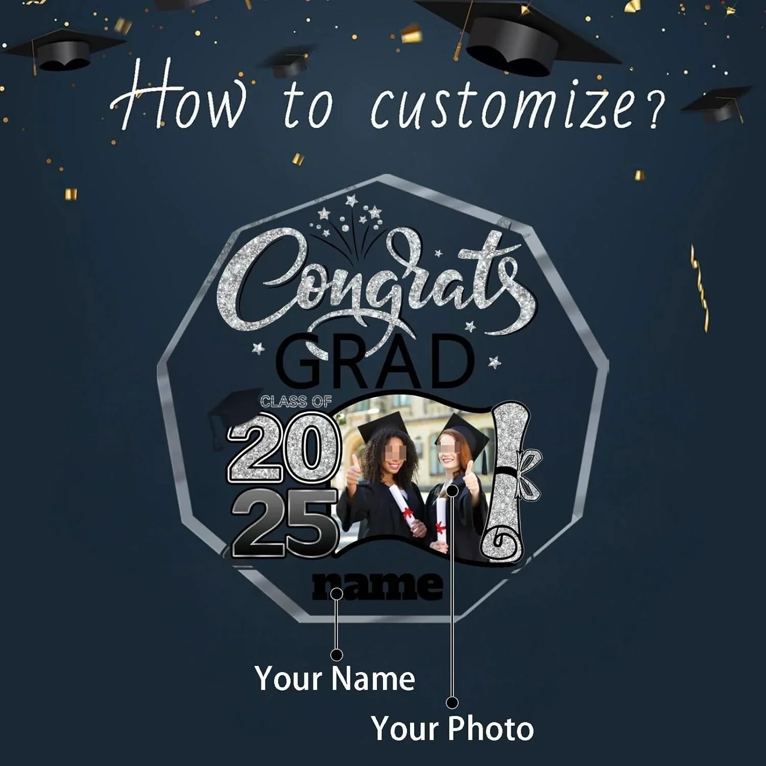 【UUBAO】Celebrate 2025 Graduation with a Personalized Acrylic Plaque: Your Name, Your Photo, Unforgettable Memories!