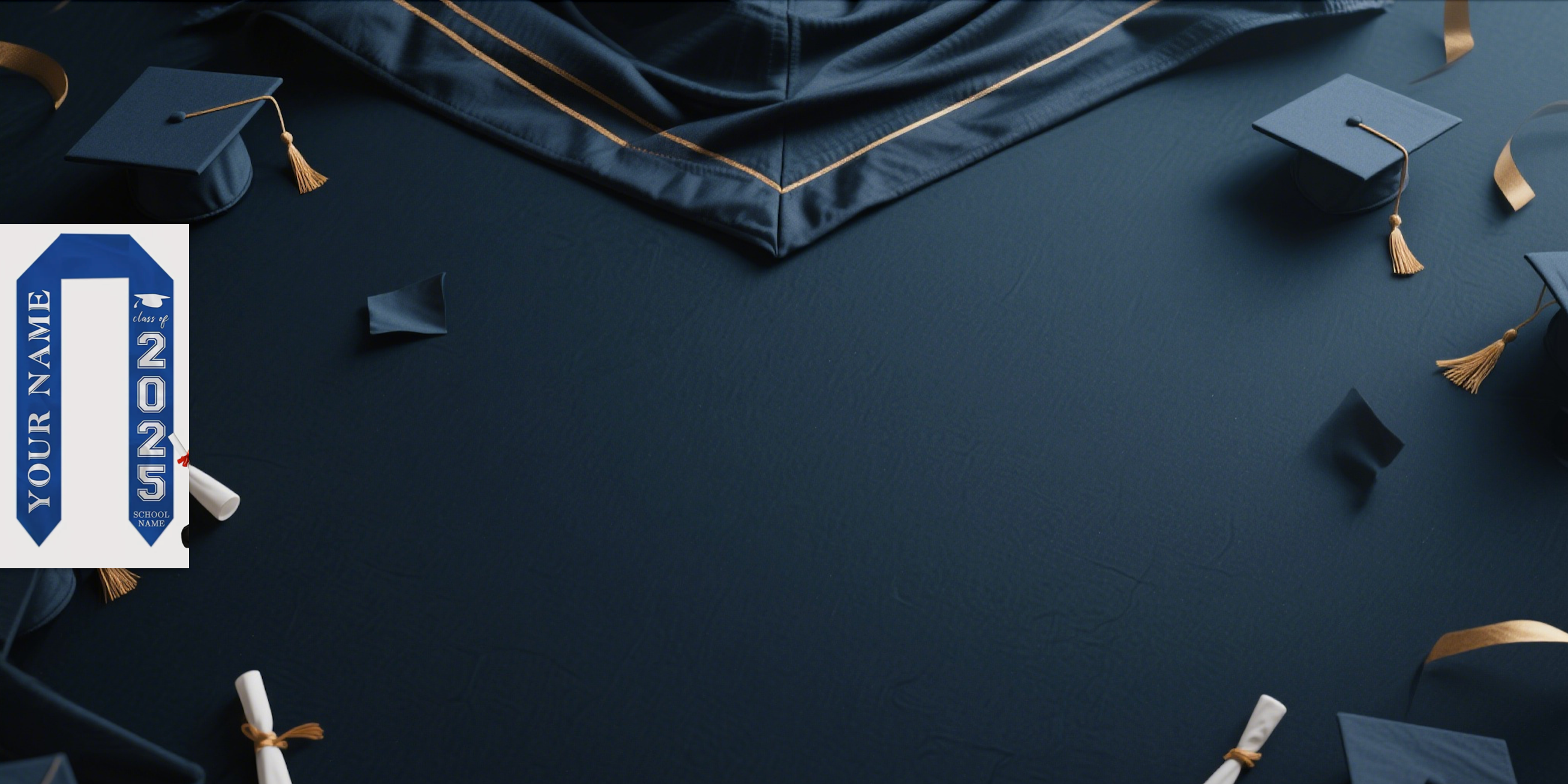 Unleash Your Graduation Style with Customizable 2025 Photo & Name Graduation Stole!