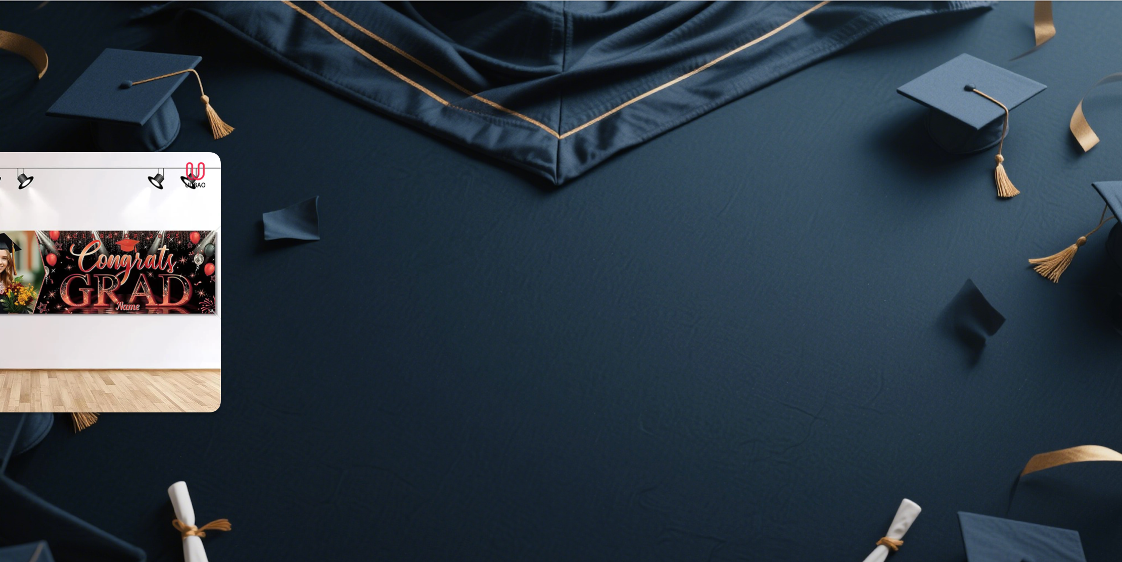 【UUBAO】Customizable Photo & Name Graduation Banners for Class of 2025: Your Ideal Grad Party Decor!