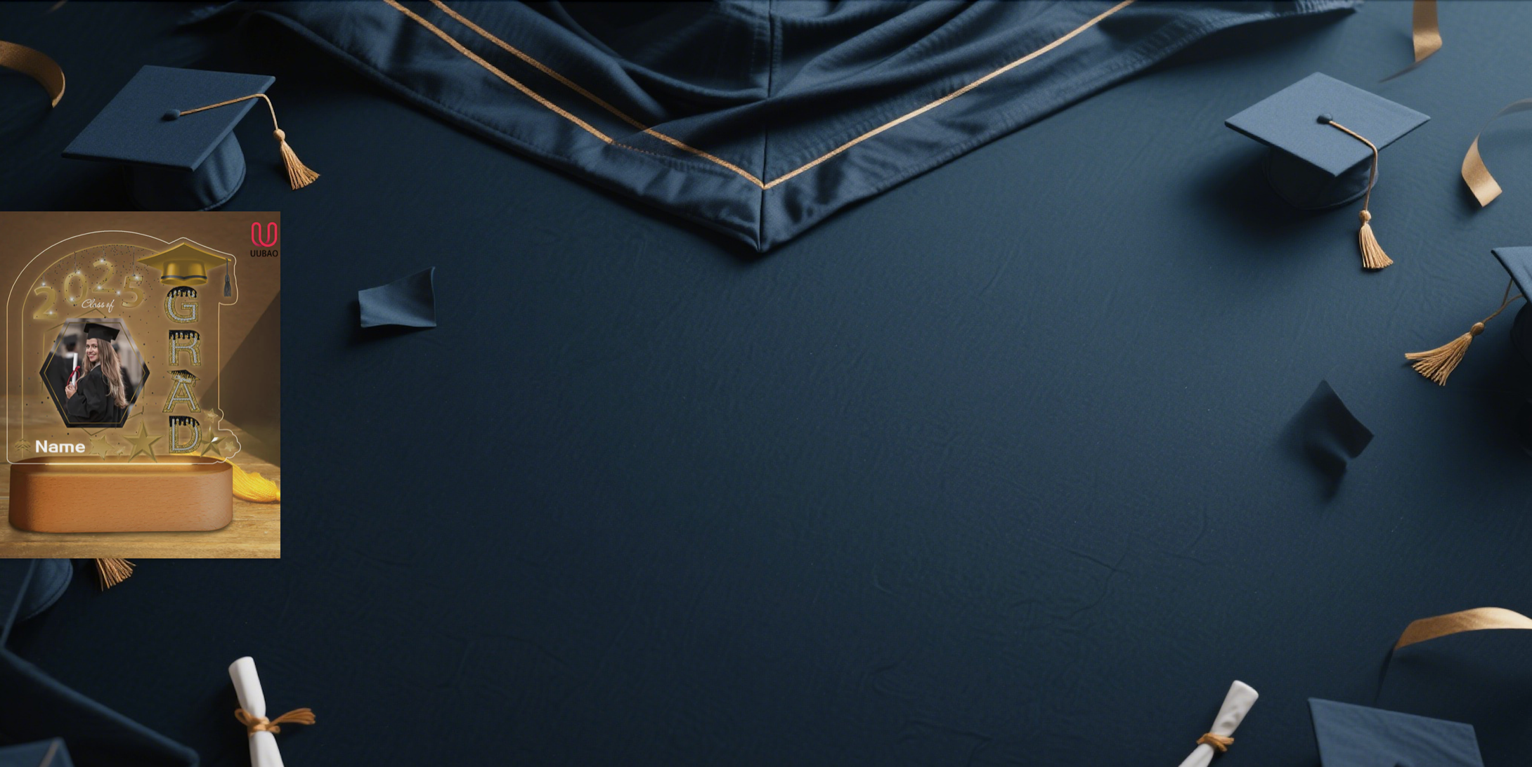 【UUBAO】Customizable Photo & Name 2025 Graduation Night Light: A Perfect Gift for Every Graduate