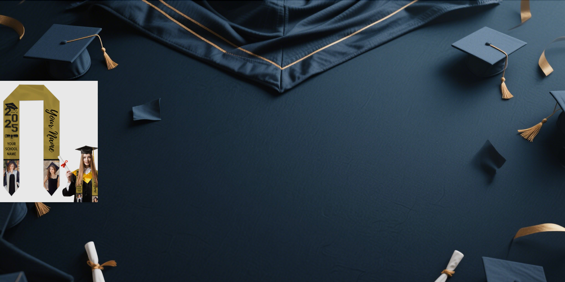 【UUBAO】Customizable Photos and Name Graduation Stole for Class of 2025: A Special Commemoration