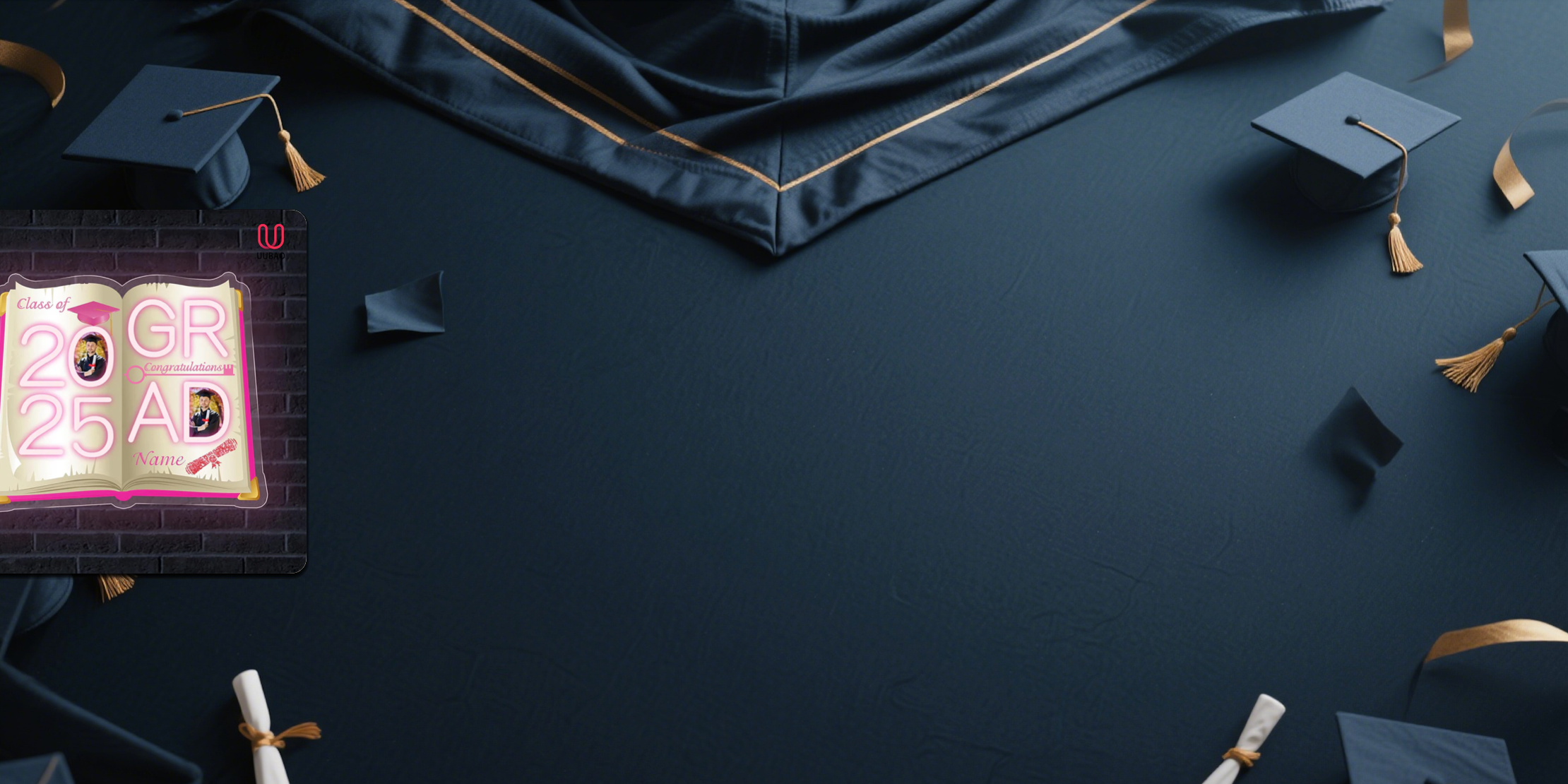 【UUBAO】2025 Graduation Neon Signs: Customizable with Photos and Names for a Memorable Celebration