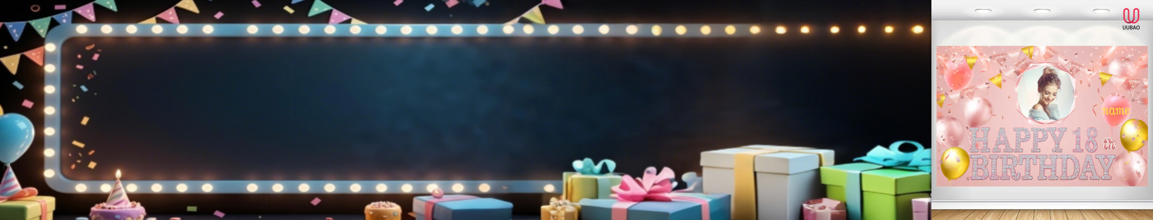 【UUBAO】Customizable Name & Photo Birthday Banners: Add a Personal Touch to Your Celebrations