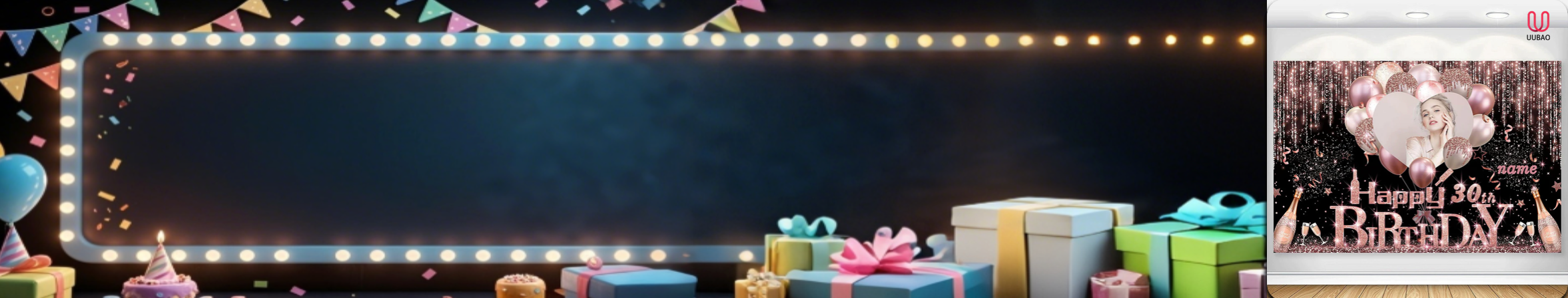 【UUBAO】 Customizable Name & Photo Happy Birthday Banners: Make Your Celebrations Unforgettable!