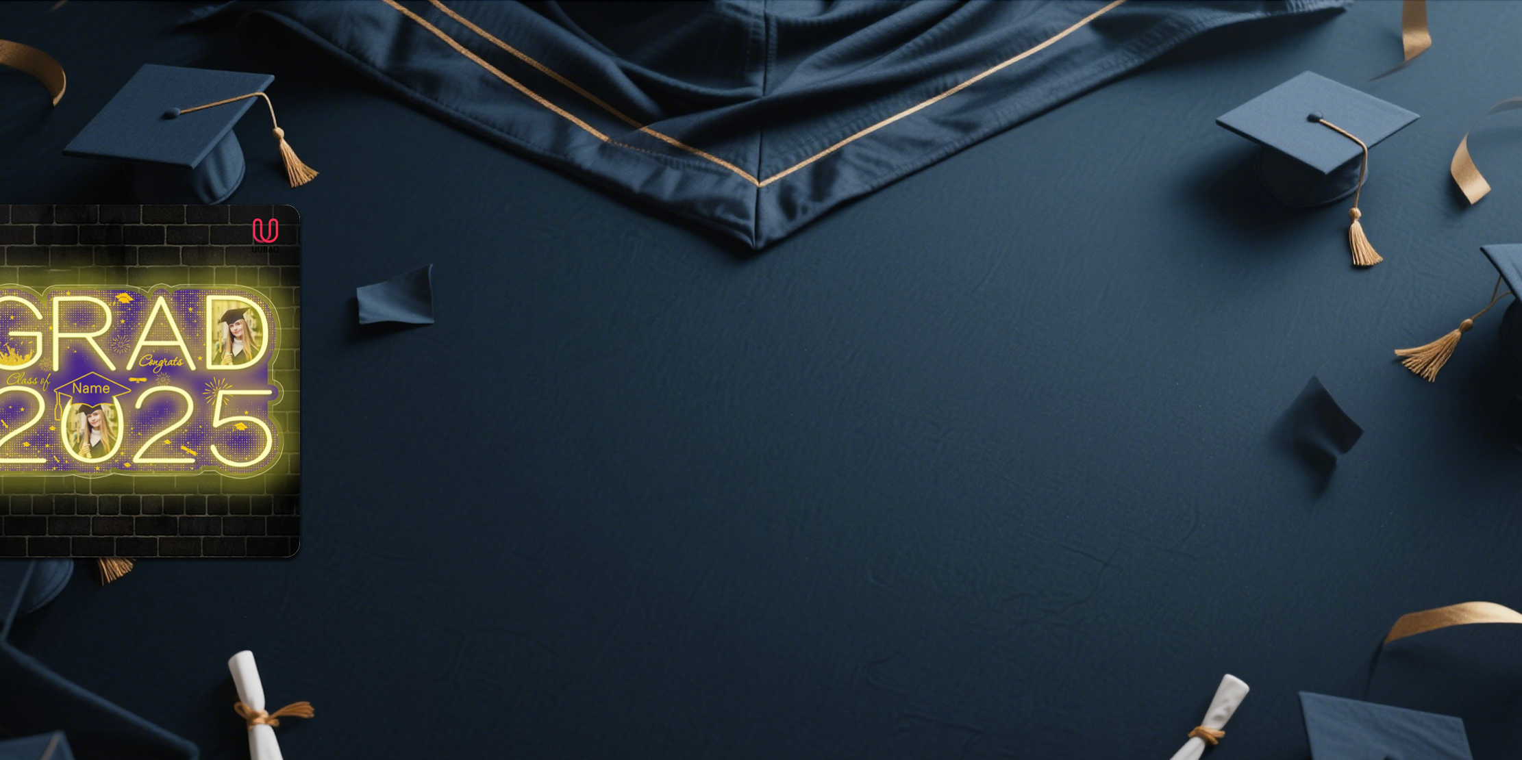 【UUBAO】Customizable Photo & Name 2025 Graduation Neon Sign: A Perfect Graduation Keepsake