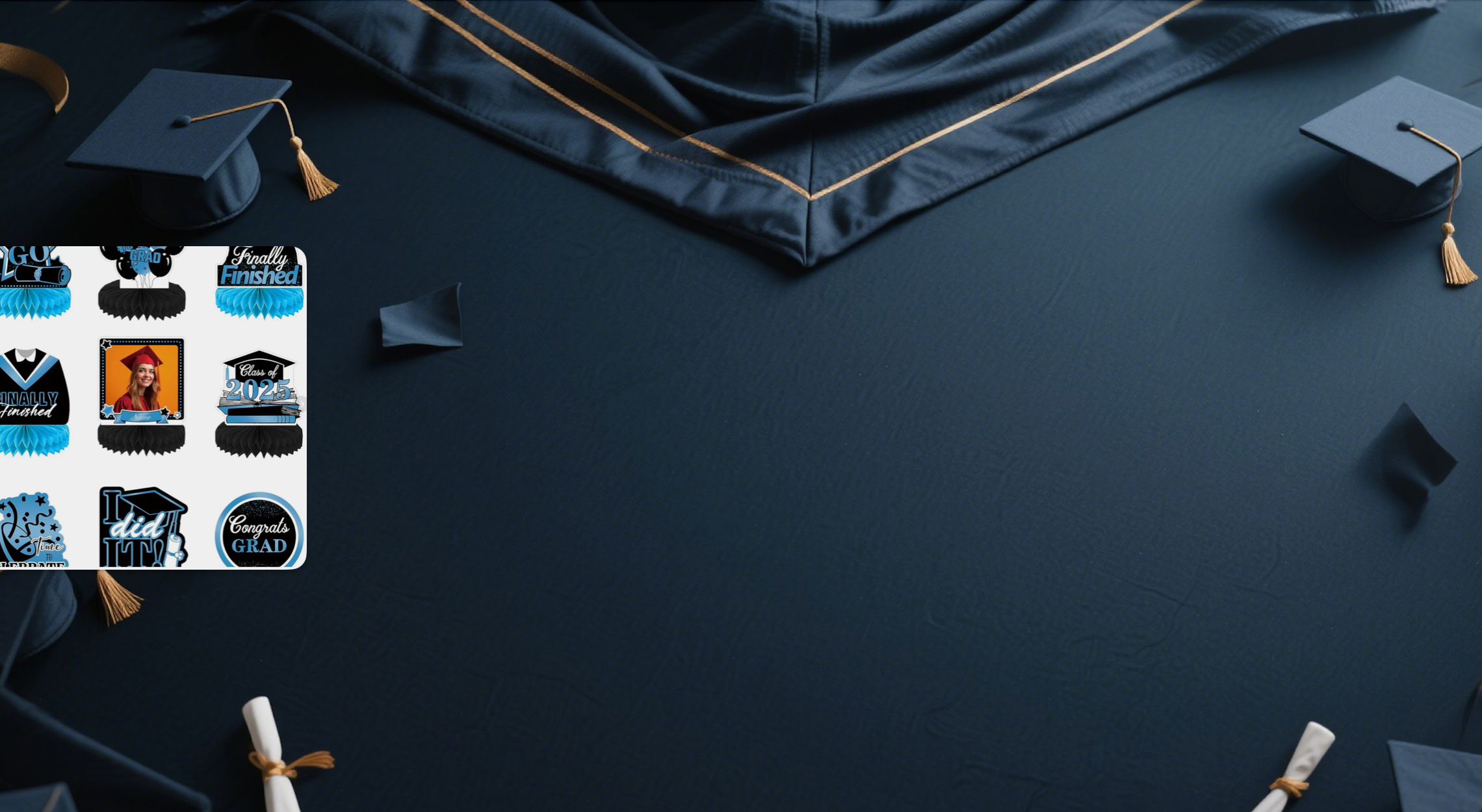 【UUBAO】Customizable Photo & Name Graduation Honeycomb Decorations for 2025: A Party Essential!