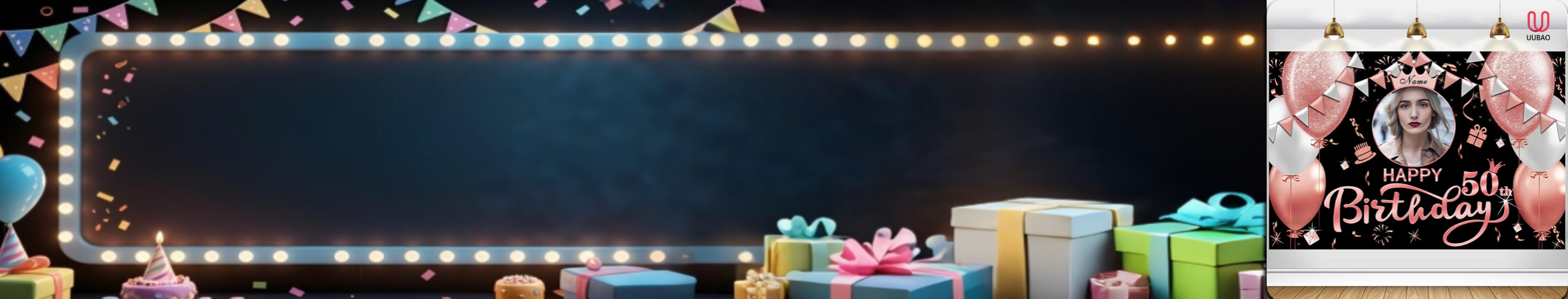 【UUBAO】Customizable Name and Photo Happy Birthday Banners: Elevate Your Celebration!