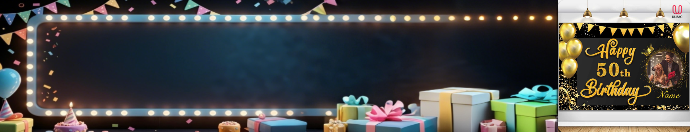 【UUBAO】Customizable Name and Photo Happy Birthday Banners: The Perfect Party Decoration