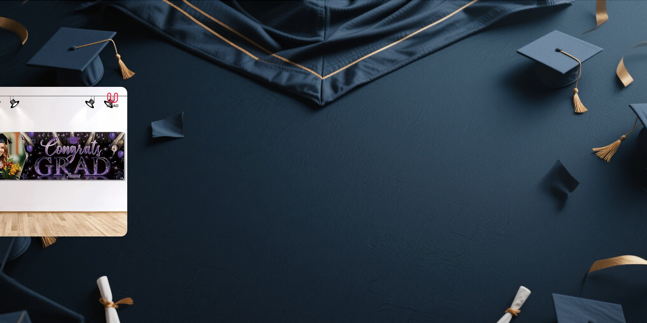 【UUBAO】Customizable Photo and Name Graduation Banners for the Class of 2025: A Must-Have for Your Grad Party!