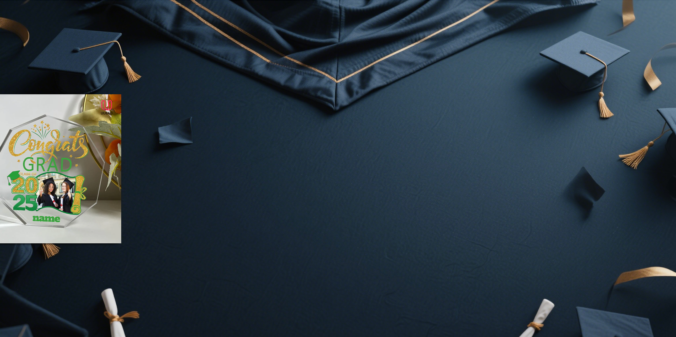 【UUBAO】2025 Graduation Acrylic Plaque: Customizable with Photos and Names