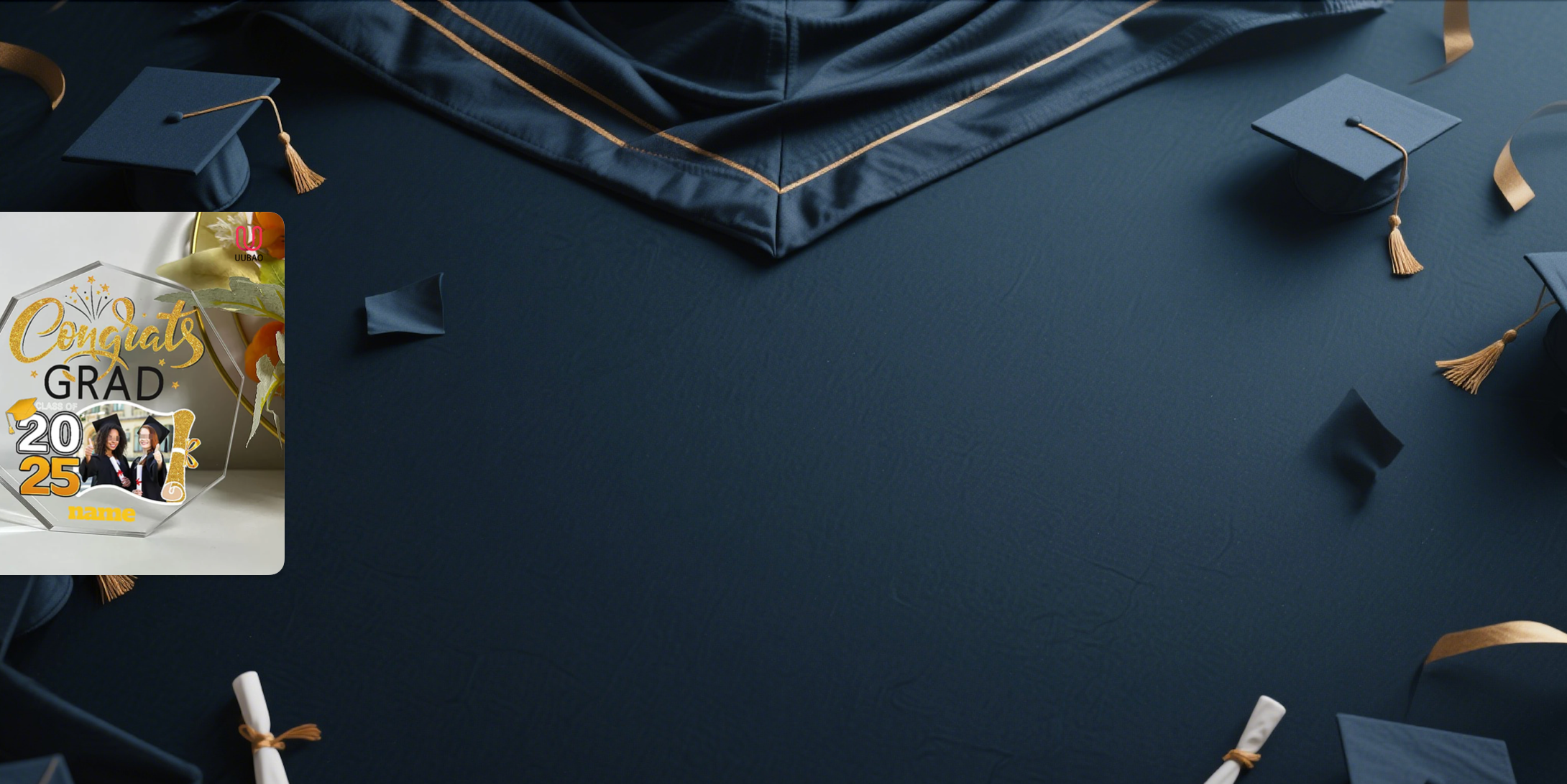 【UUBAO】Personalized 2025 Graduation Acrylic Desk Plaque: A Cherished Keepsake with Photos and Names