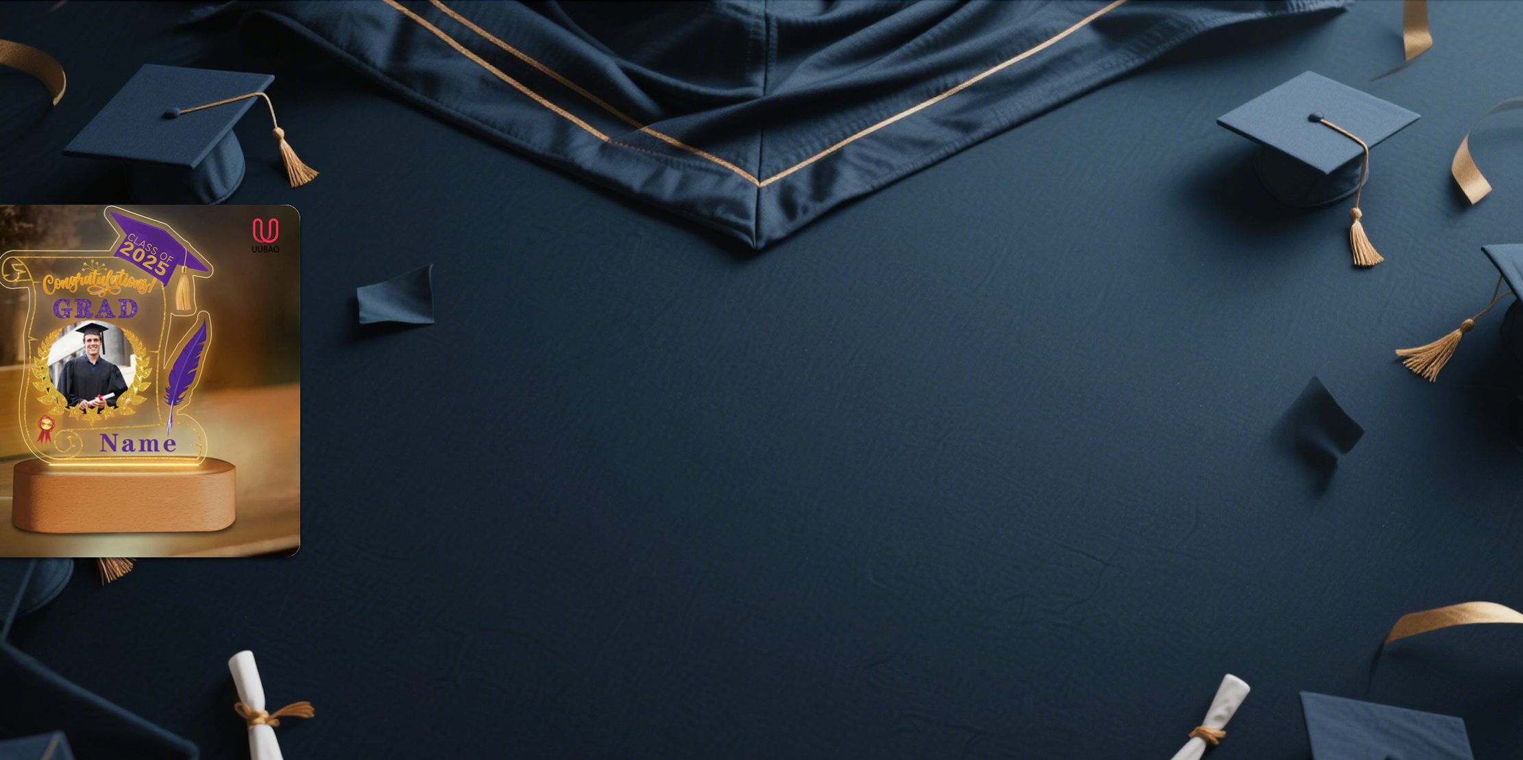 【UUBAO】Personalized 2025 Graduation Night Light: A Unique Gift with Photos and Names