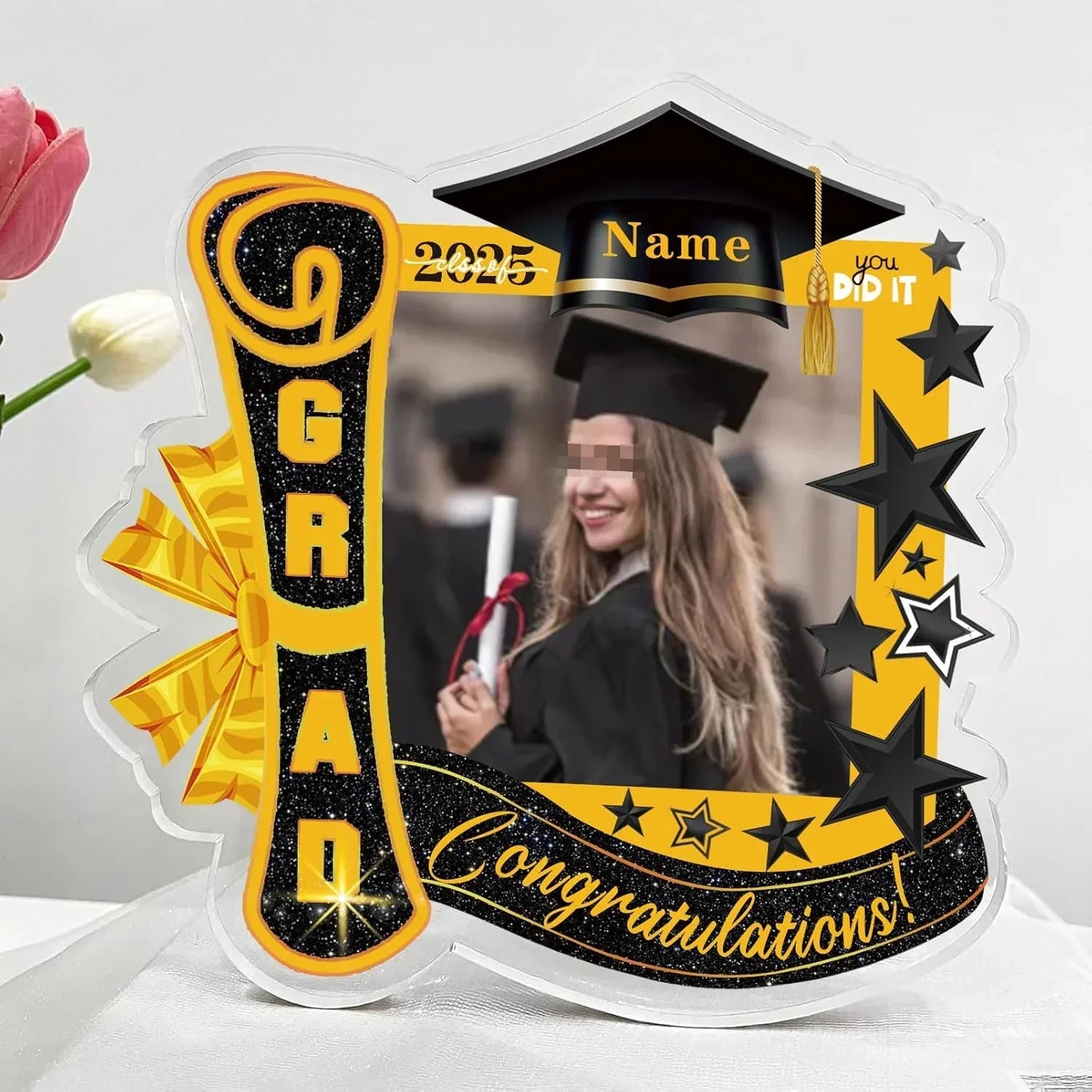 【UUBAO】Celebrate 2025 Graduation with Customizable Photo & Name Acrylic Plaque