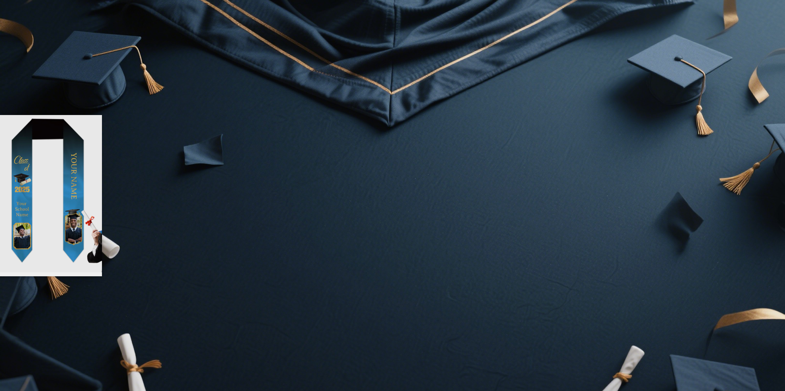 Celebrate Your 2025 Graduation in Style with a Customizable Photo and Name Graduation Stole!