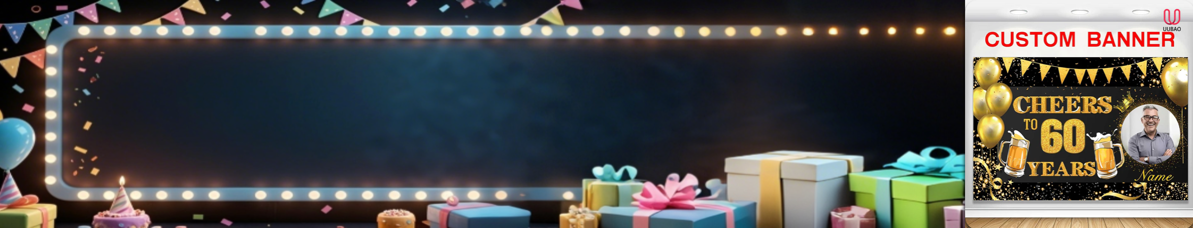 【UUBAO】 Customizable Name and Photo Birthday Banners: The Perfect Party Decoration