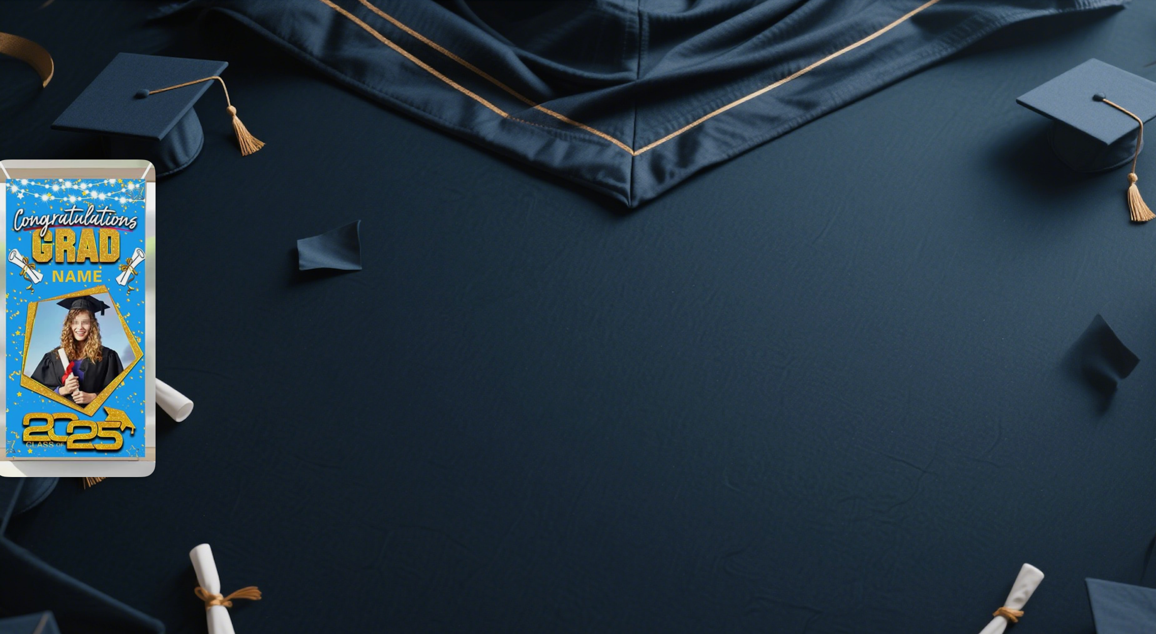 【UUBAO】Customizable Photo and Name Graduation Banners for Class of 2025: Your Ideal Grad Party Decor!