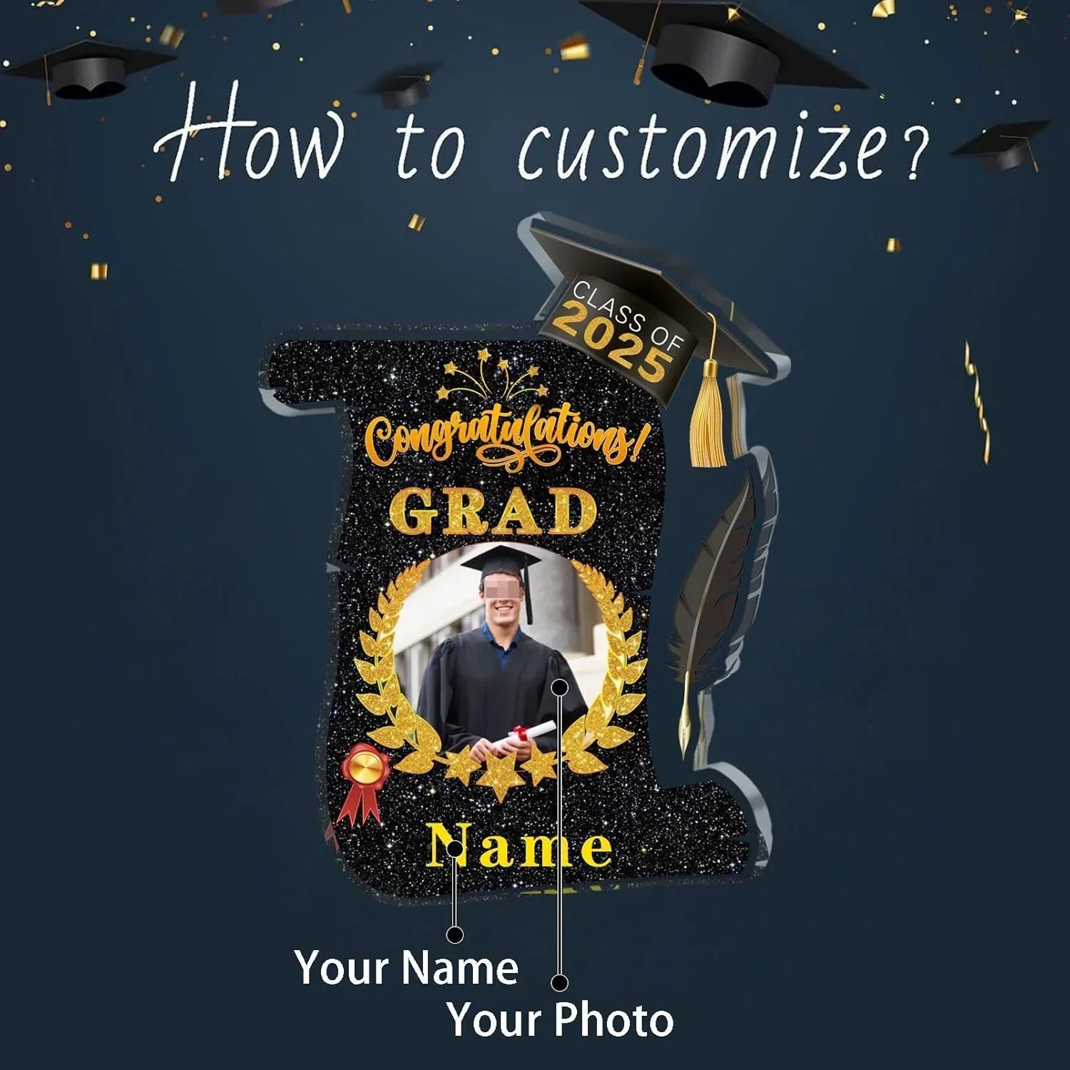 【UUBAO】Personalized Graduation Keepsake: 2025 Photo & Name Customizable Acrylic Plaque