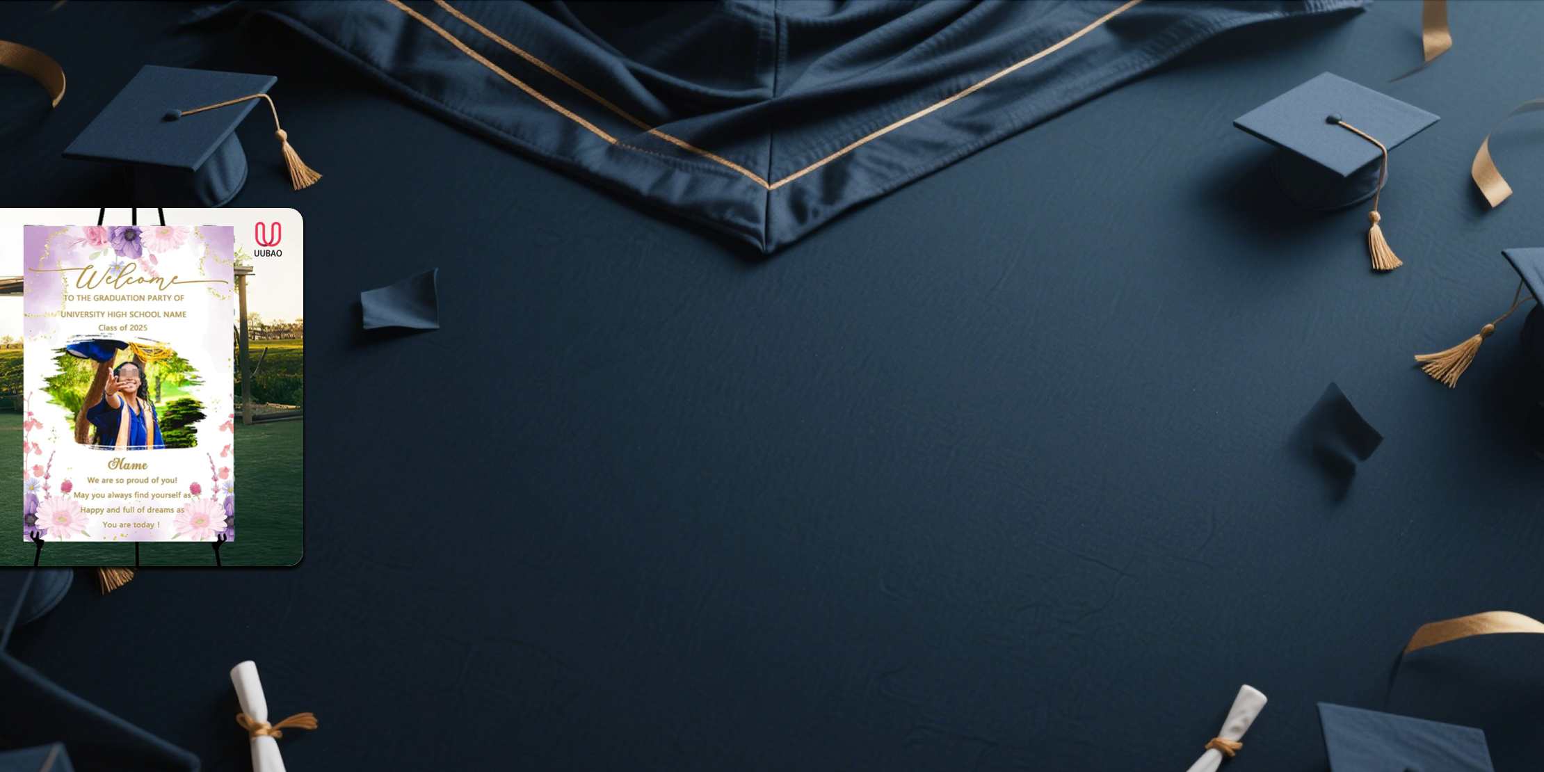 【UUBAO】Customizable Photo & Name Graduation Welcome Sign for 2025: A Must-Have for Your Celebration!