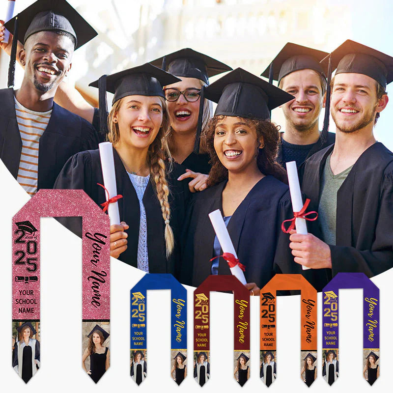 【UUBAO】Customizable Photo and Name Graduation Stole for 2025: A Symbol of Achievement
