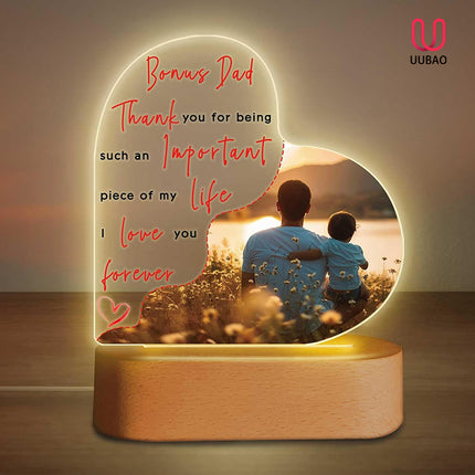 UUBAO Customized Acrylic Night Light Gifts Personalized Father's Day Gifts Acrylic LED Gifts for Bonus Dad