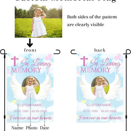 UUBAO Custom Memorial Funeral Flags - Personalized and Customized Burlap Flags for Memorial and Funeral Decoration