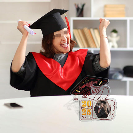 UUBAO Personalized Graduation Decorative Signs Plaques Class of 2024 Desk Paperweight Farewell Memorial Gift with Photo(Maroon)