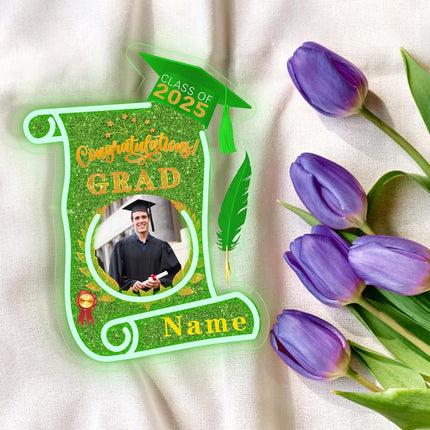 UUBAO Custom Graduation Gift LED Neon Signs Class of 2025 Personalized Photo Congrats Grad USB Powered (Light Green)