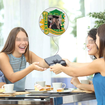 UUBAO Customized Graduation Plaque with Single Picture Custom Picture 2025 Congrats Grad Crystal Desktop Farewell Keepsake Gift (Dark Green)