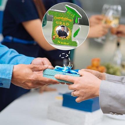 UUBAO Personalized Graduation Gift Class of 2025 Desk Paperweight Farewell Memorial Decorative Signs Plaques with Photo (Light Green)