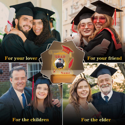 UUBAO Personalized Night Light Class of 2025 Graduation Gift for Junior High School College Teachers and Classmates(Red)