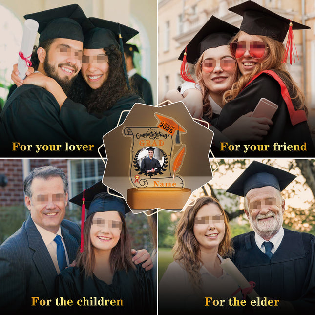 UUBAO Personalized Night Light Class of 2025 Graduation Gift for Junior High School College Teachers and Classmates(Orange)
