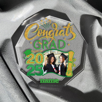 UUBAO Personalized Graduation Gift Class of 2025 Desk Paperweight Farewell Memorial Decorative Signs Plaques with Photo (Light Green)