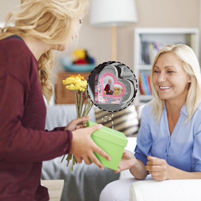UUBAO Custom Mother’s Day Personalized Acrylic Plaque with Photos Name Gifts for Mom (Heart Flower)