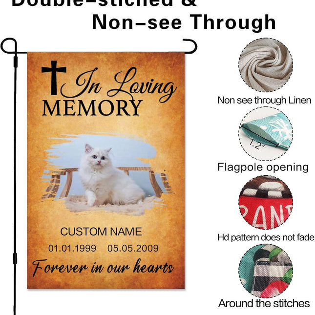 UUBAO Custom Memorial Pet Garden Flags Personalized Decorative Gifts for Dog/Cat Funerals