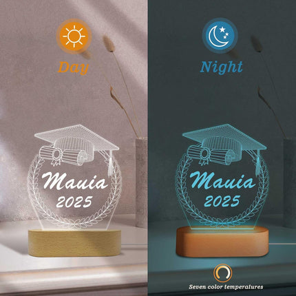 UUBAO Personalized Graduation Lamp Gifts Class of 2025 Custom Name College(Ear of Wheat)