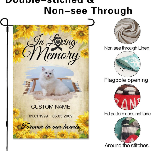 UUBAO Custom Memorial Pet Garden Flags Personalized Decorative Gifts for Dog/Cat Funerals