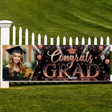 UUBAO Custom Graduation Party Decorations Personalization Banner Class of 2025 Backdrop (Maroon）